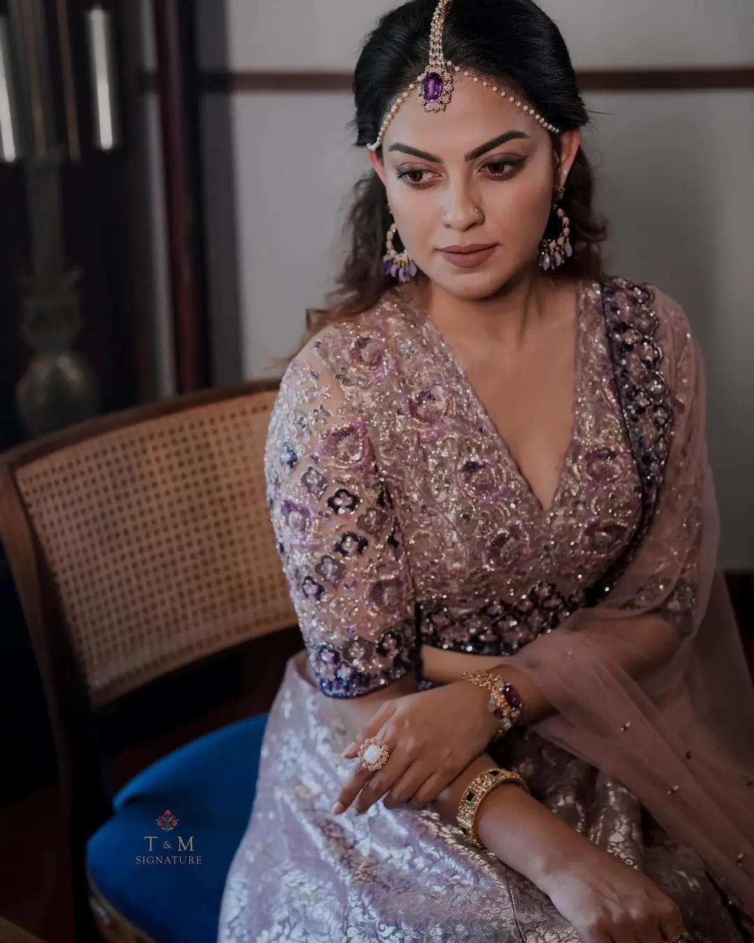 Anusree Nair In South Indian Traditional Pink Lehenga Choli